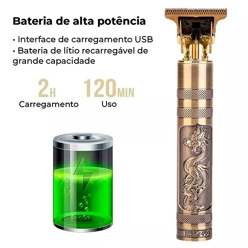 Máquina de cortar cabelo recarregável e aparador de barba portátil Bivolt