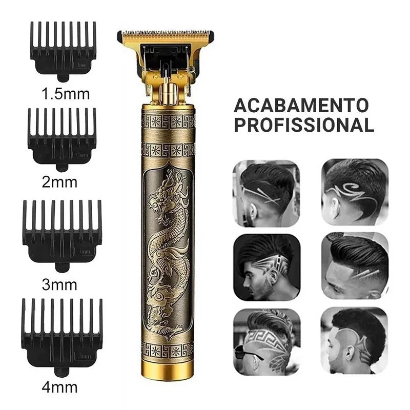 Máquina de cortar cabelo recarregável e aparador de barba portátil Bivolt