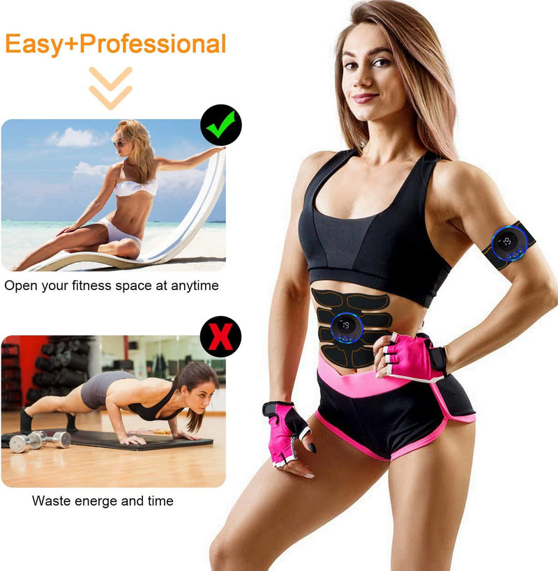 Estimulador abdominal do músculo do Ems para homens, remendos do treinamento do Abs, estimulador do músculo, carregamento do usb, exercício home