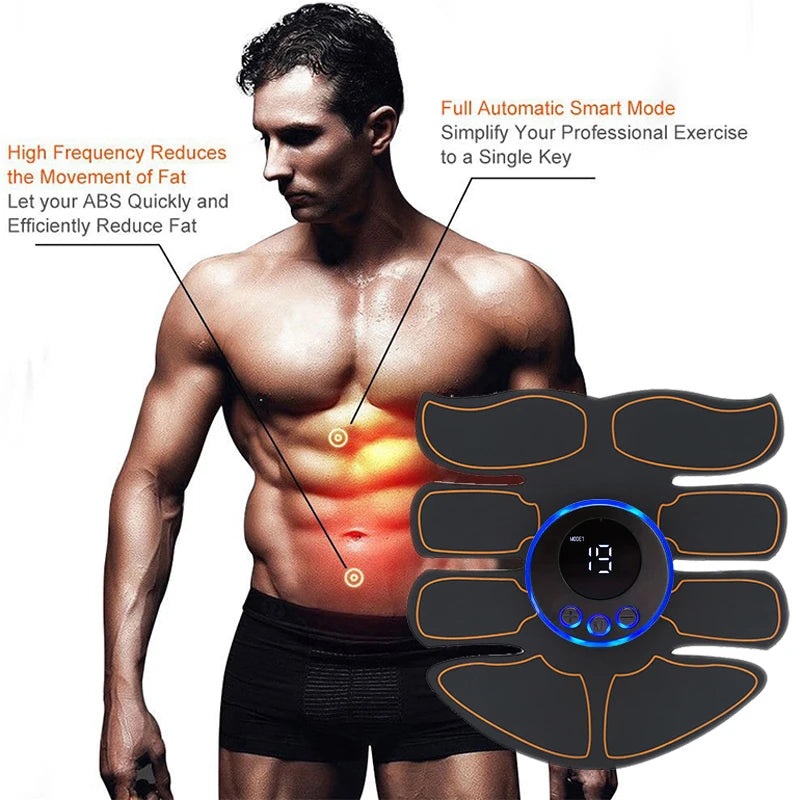 Estimulador abdominal do músculo do Ems para homens, remendos do treinamento do Abs, estimulador do músculo, carregamento do usb, exercício home